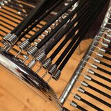 Pair of "Sandows" chairs designed by Rene Herbst, Bauhaus, France, 1980s