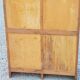 Curtained filing cabinet in golden blond oak 2 columns from the 1950s