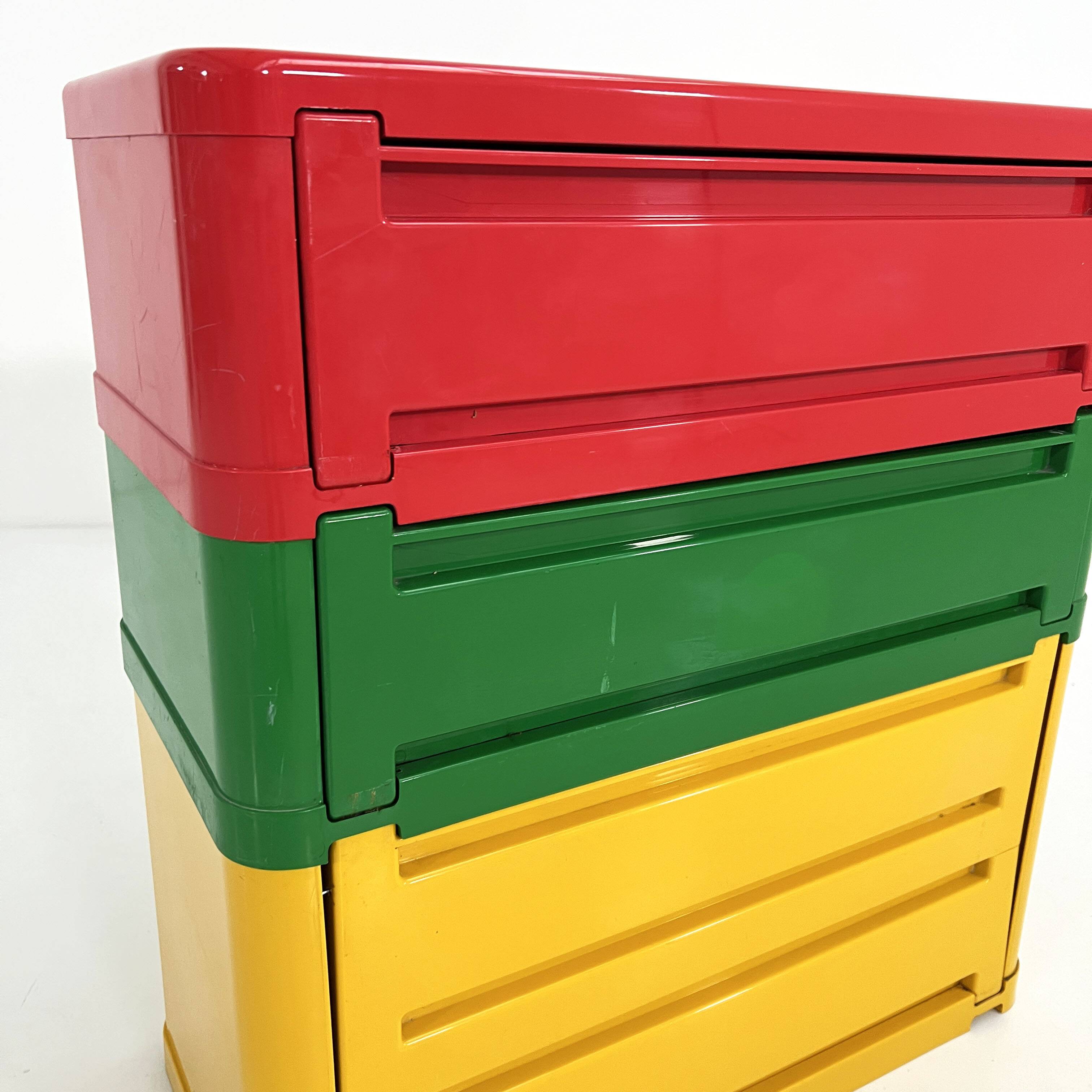 Multicoloured cabinet model "4964" by Olaf Von Bohr for Kartell, 1970