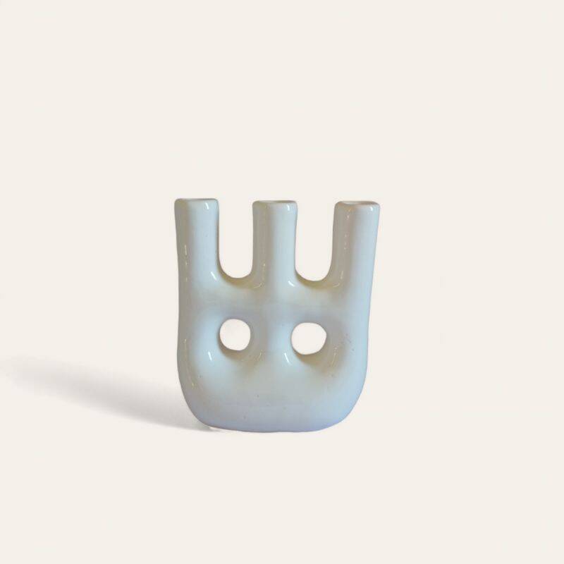 Vase bougie blanc