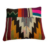 Housse de coussin en patchwork turc vintage, 40 x 40 cm