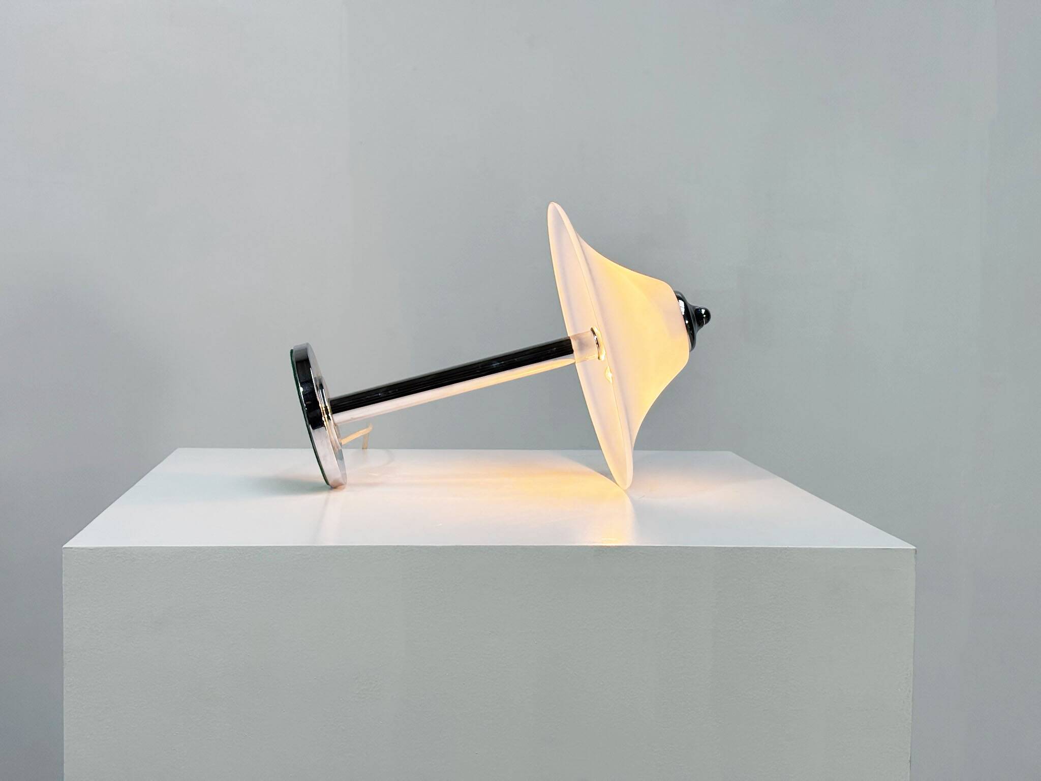 German opaline glass table lamp