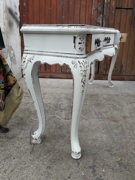 Console Louis XV wood sculpted painted patinated ep 1940