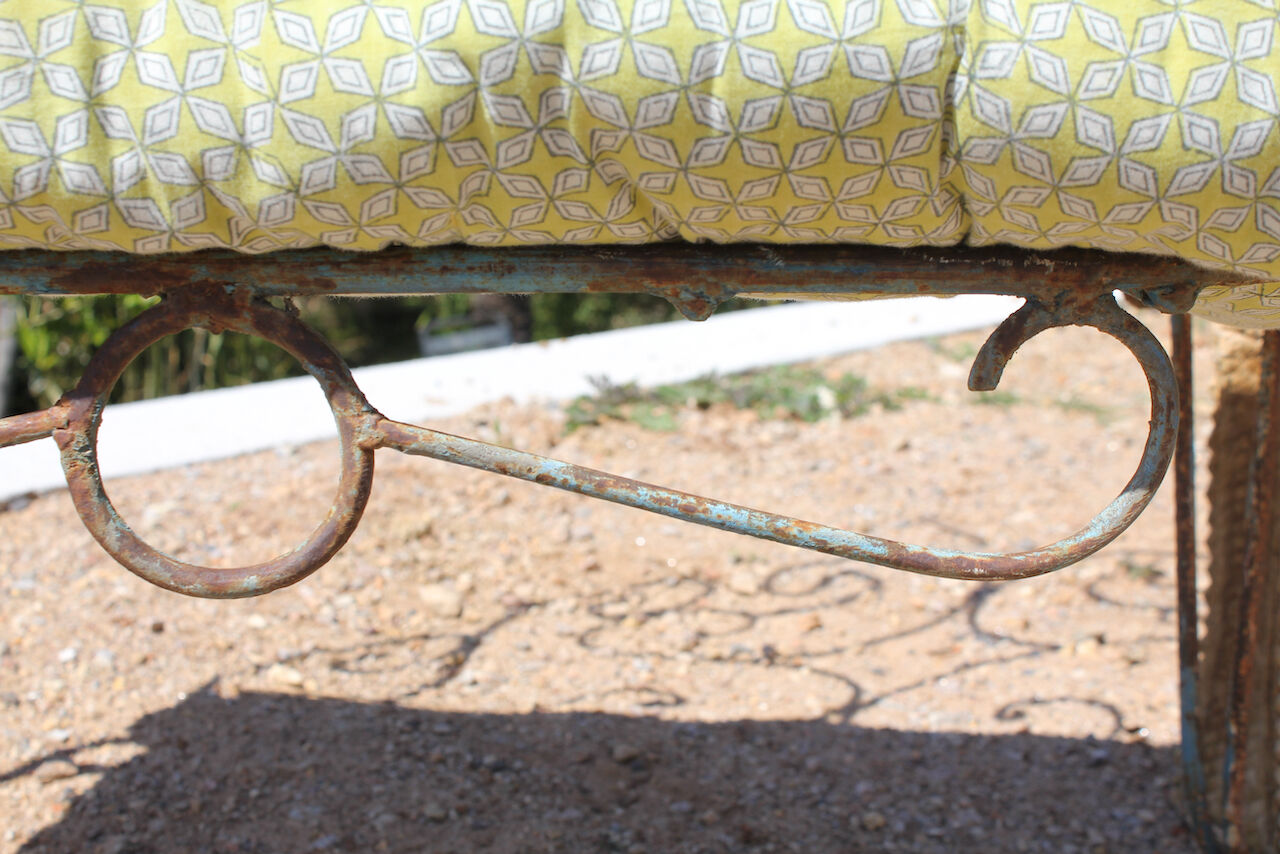 Old wrought iron bench