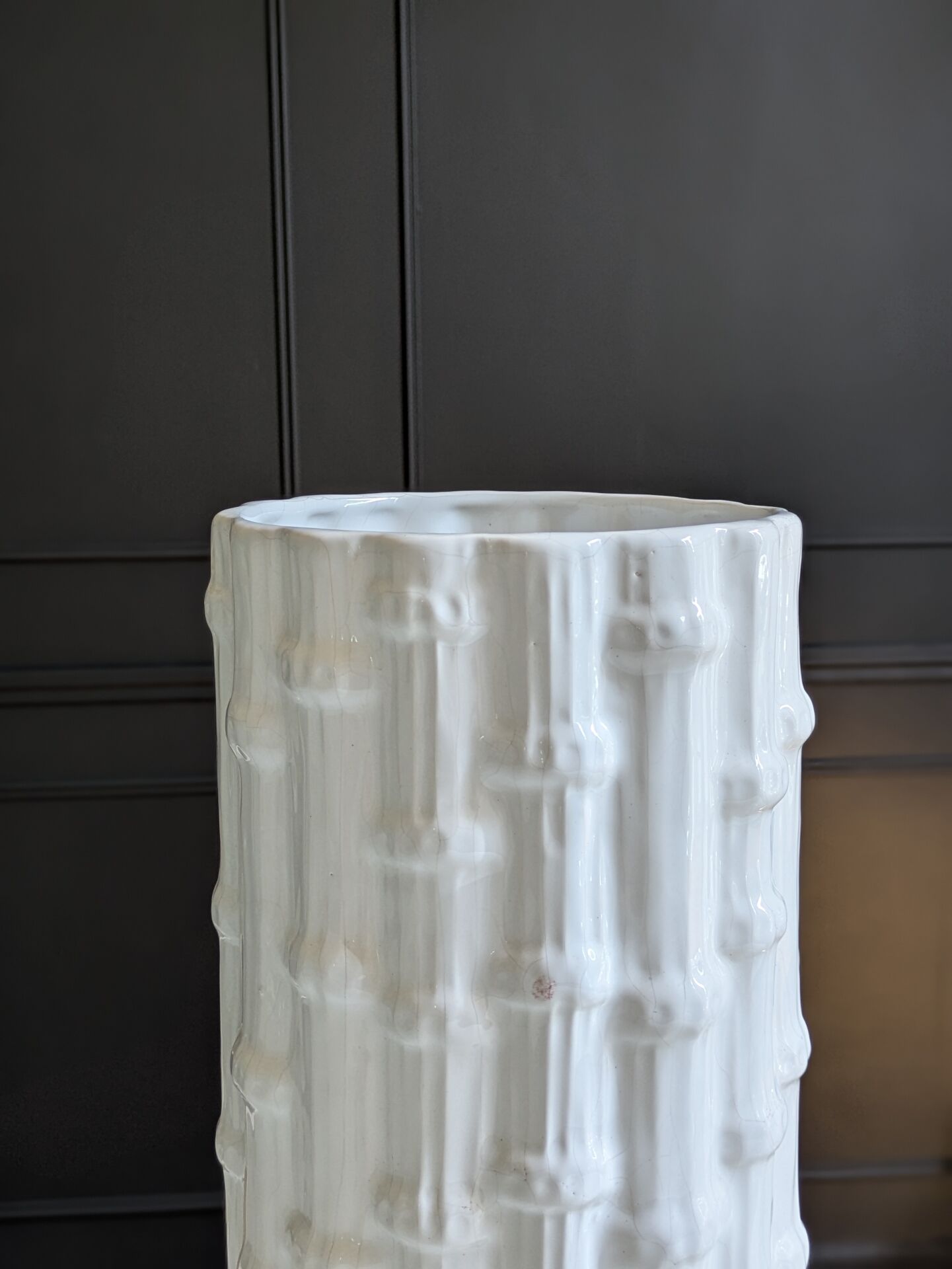 Vintage Italian ceramic cache pot "bamboo"