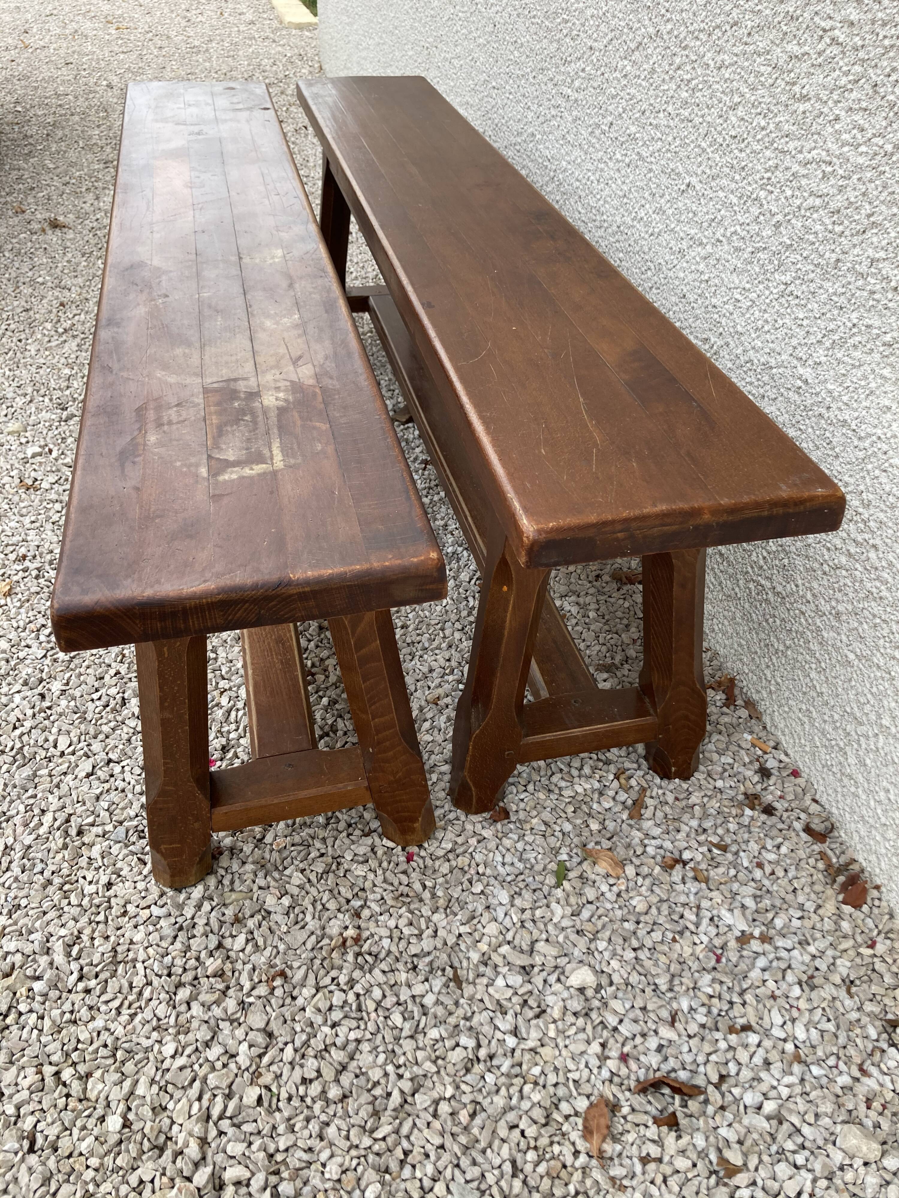 Pair of wooden benches