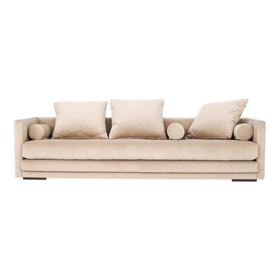 Canapé kopenhaga beige velour, design scandinave