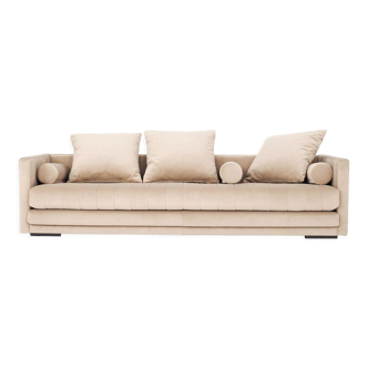 Canapé kopenhaga beige velour, design scandinave