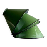 Green enamelled lampshades x4