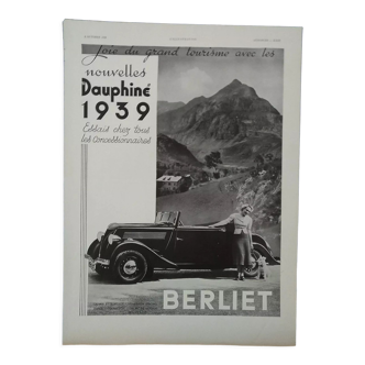 Car advertisement La Dauphine year 1939