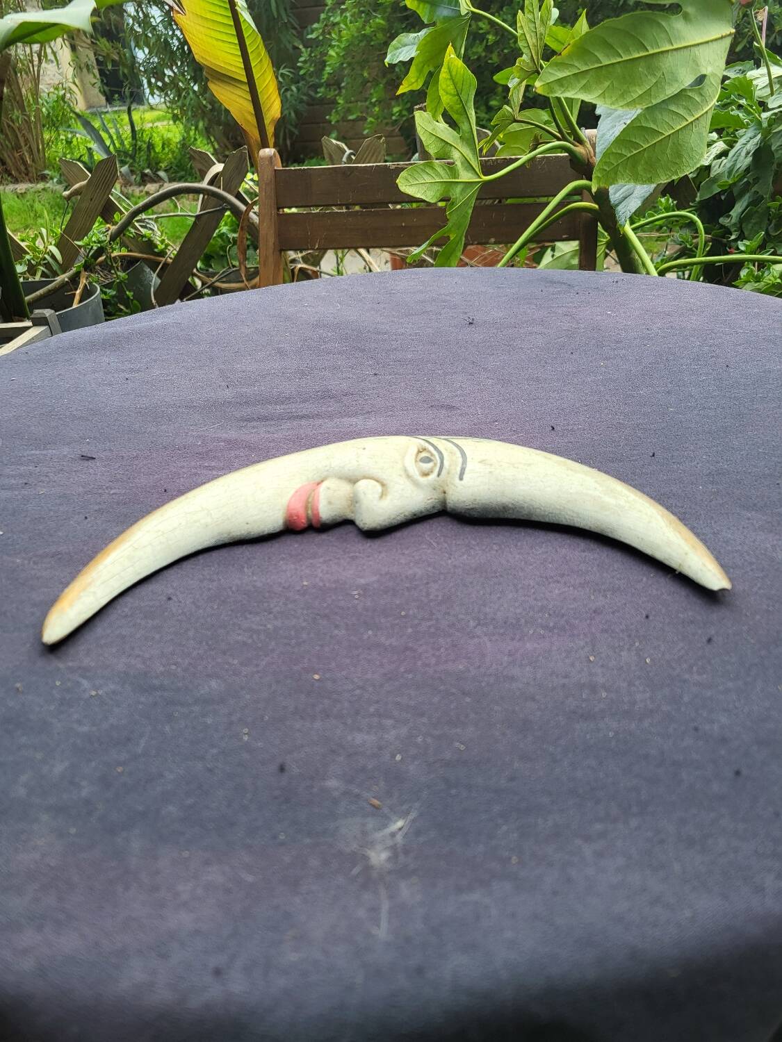 Crescent moon, vintage wood