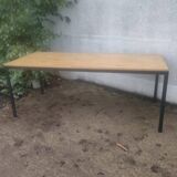 Industrial wood and metal farm table