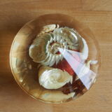 Resin clipboard with inclusion of shells, diamond-shaped