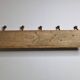School wall coat rack, old, 5 hooks, 81 cm