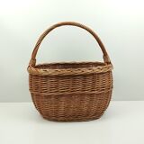 Wicker shopping basket one handle