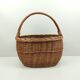 Wicker shopping basket one handle