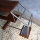 Vintage console in wood and stainless steel