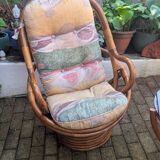 1970s spiral rattan lounge set