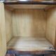 Art Decò bedside tables in walnut burl with brass knobs