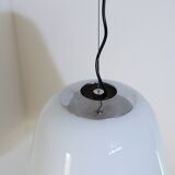 1970s Murano glass "Giglio" double dome pendant lamp by LAMPERTI