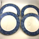 4 white and blue presentation plates Villeroy Boch large plate