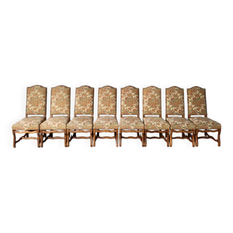 Set of 8 Louis XIII style sheep bone chairs