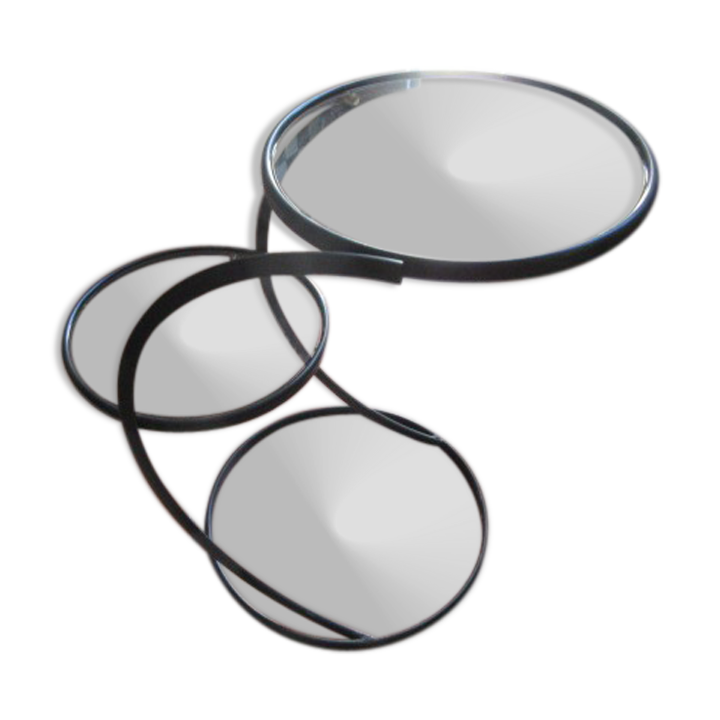 Metal selette and smoked glass by Yves Boutboul