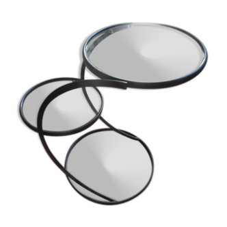 Metal selette and smoked glass by Yves Boutboul