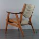 Danish Oak and Wool Chair, Mid-Century Scandinavian 1950s
