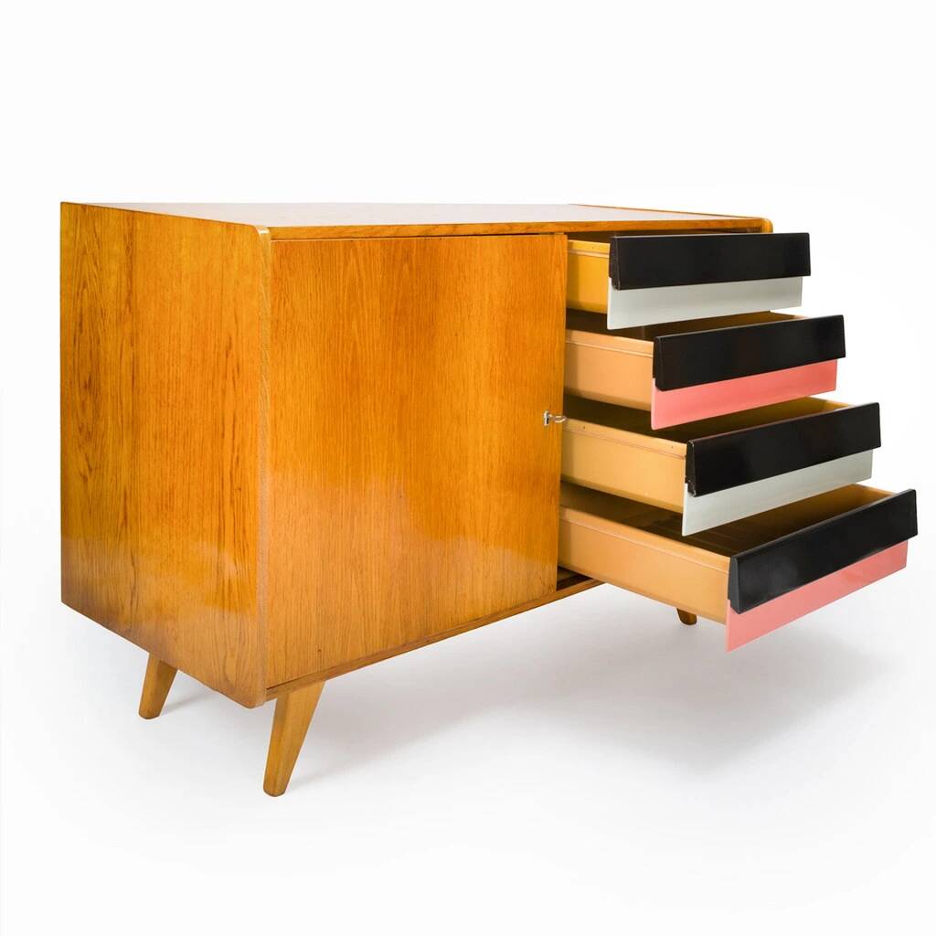 Original U-458 cabinet designed by Jiří Jiroutek in 1958 -  Black & Pink