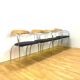 Set of 4 Chrome and Wood Chairs, Italy, 1980s