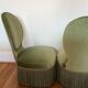 Paire de chauffeuses velours vert