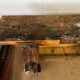 Old vintage wooden workbench