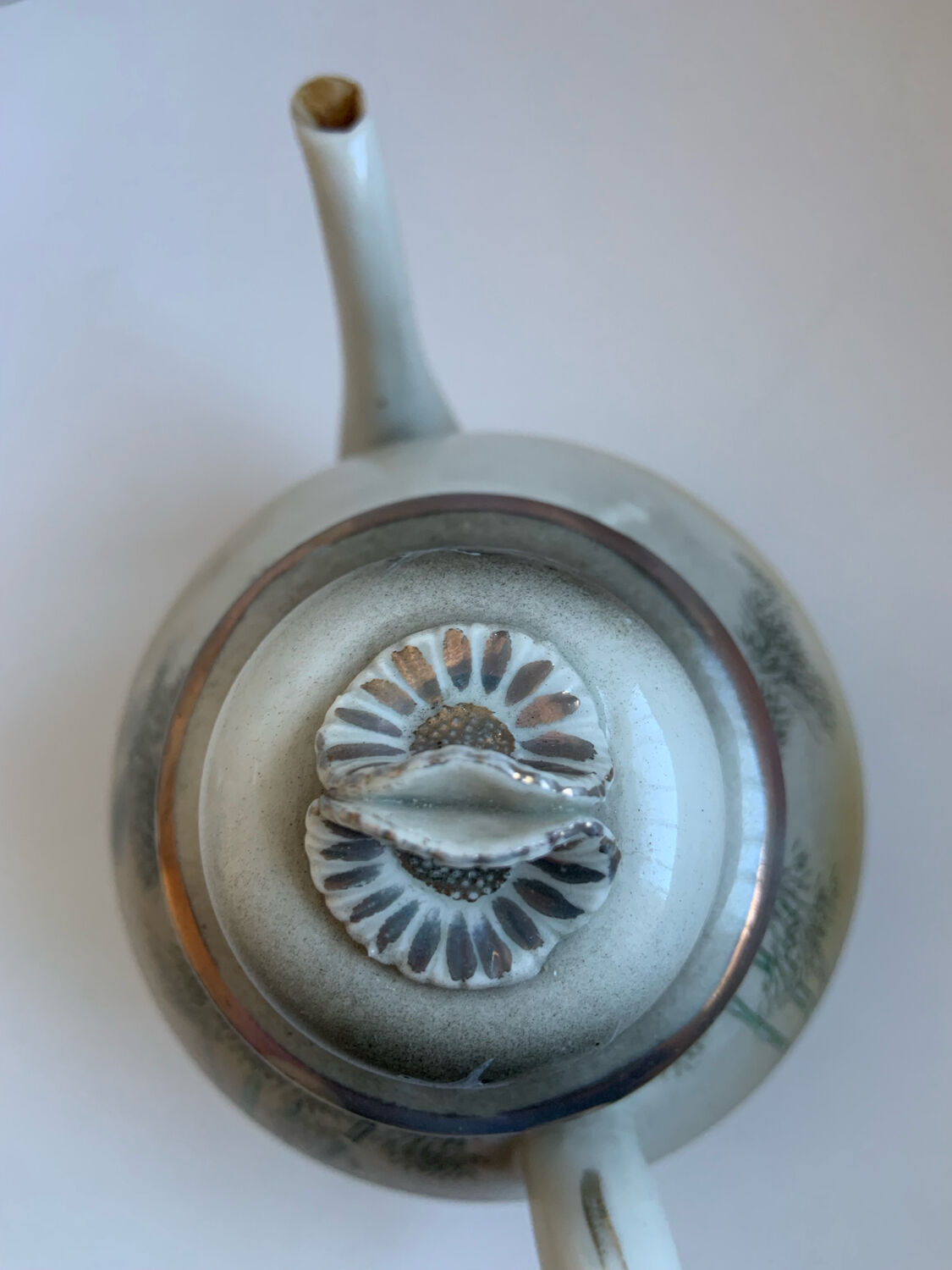 Fine porcelain tea service Japan - Decor of Cranes and Bamboo