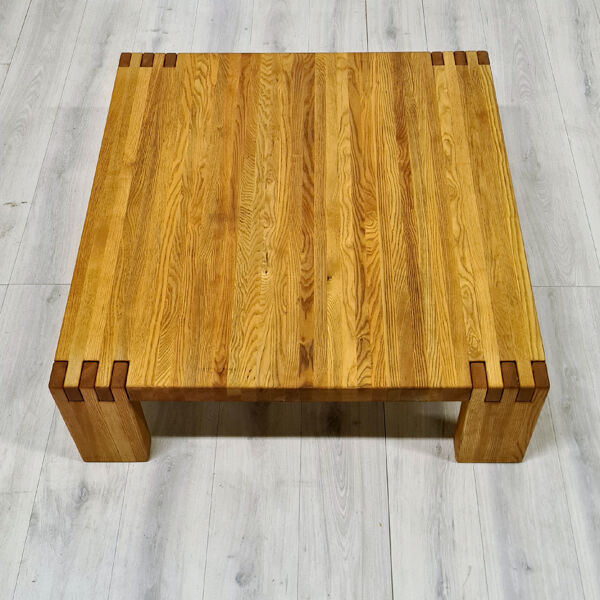 table basse minimaliste brutaliste en chêne massif par COR, Allemagne années 1970