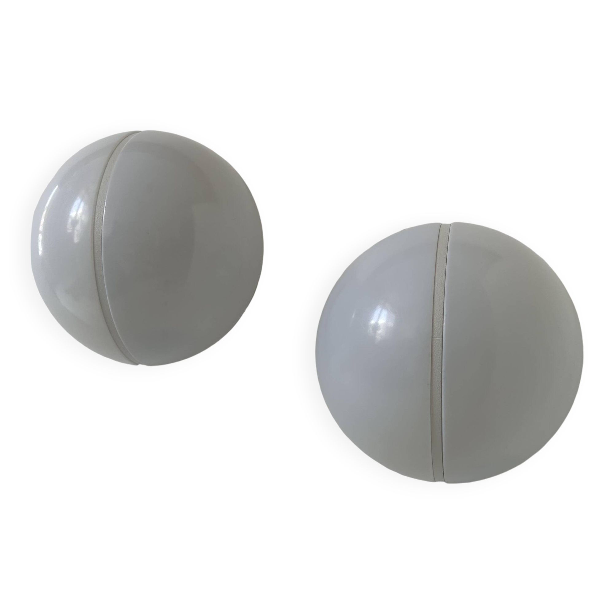 Pair of metal and opal perspex wall lights, Germany 1970