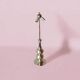 Large vintage floor lamp base in chrome metal and brushed aluminum