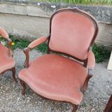 Paire de fauteuils anciens style louis xv