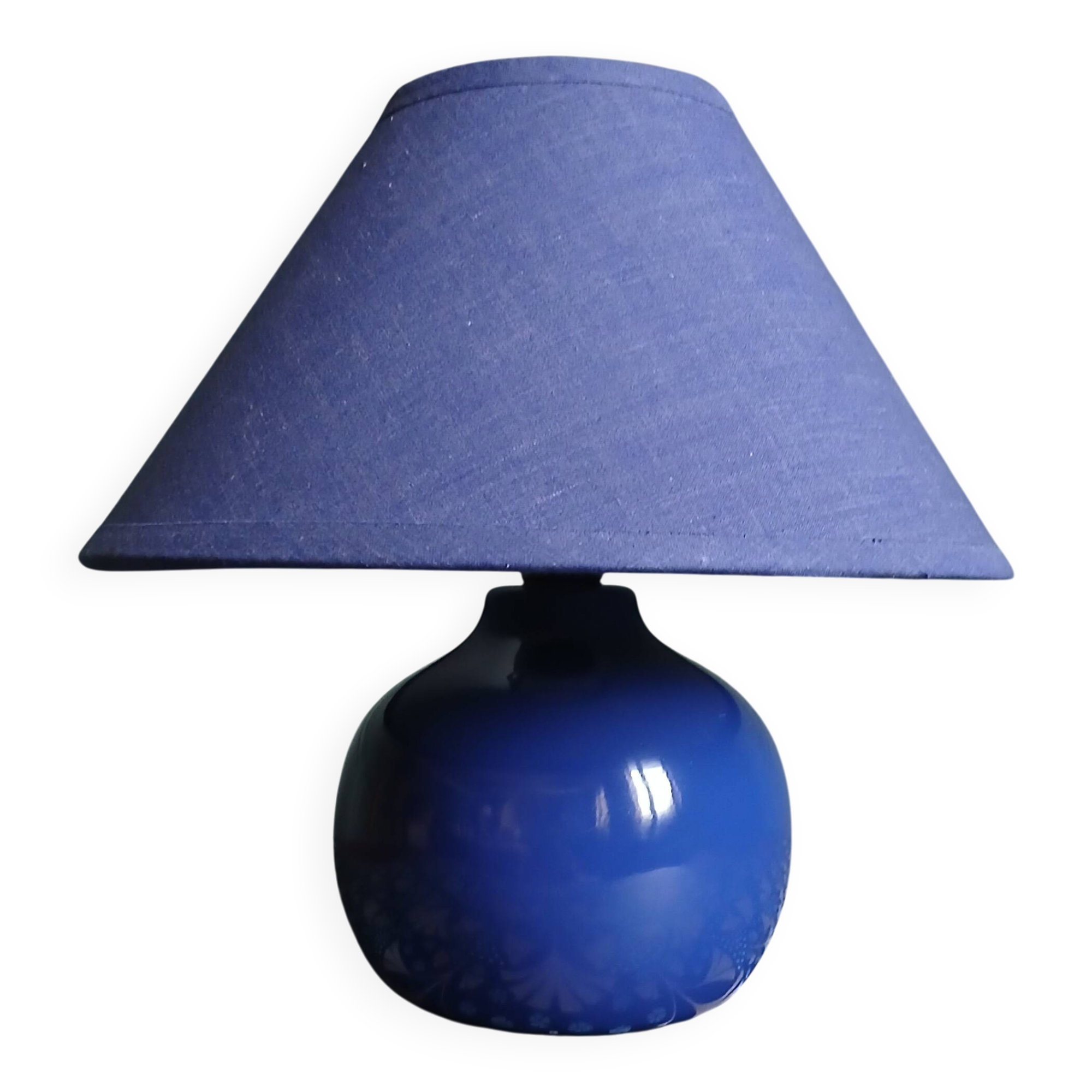 Blue Klein ceramic bedside lamp