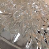 Round diamond-tipped glass ceiling light / vintage 60s-70s