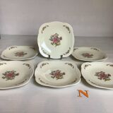 Six petites assiettes à fleurs Raynaud Limoges
