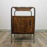 Table de chevet chromée Bauhaus par Robert Slezak