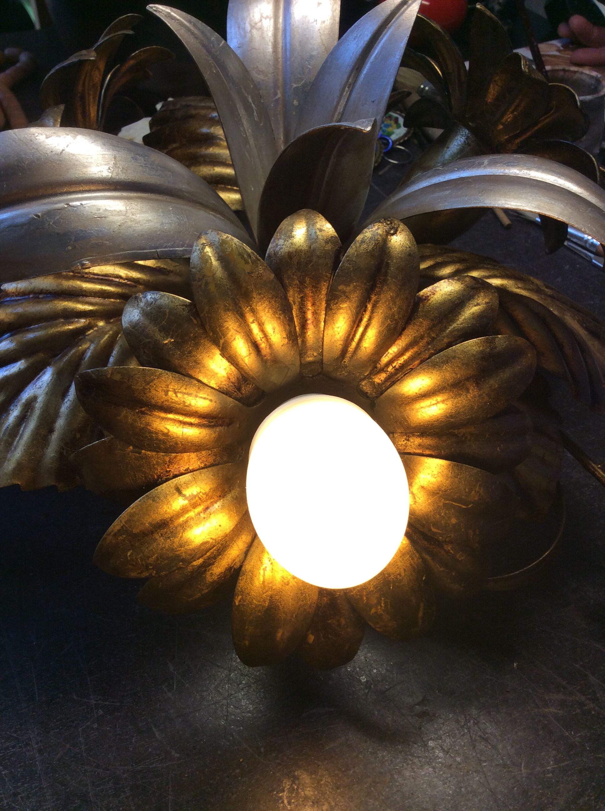 Gold metal wall lamp