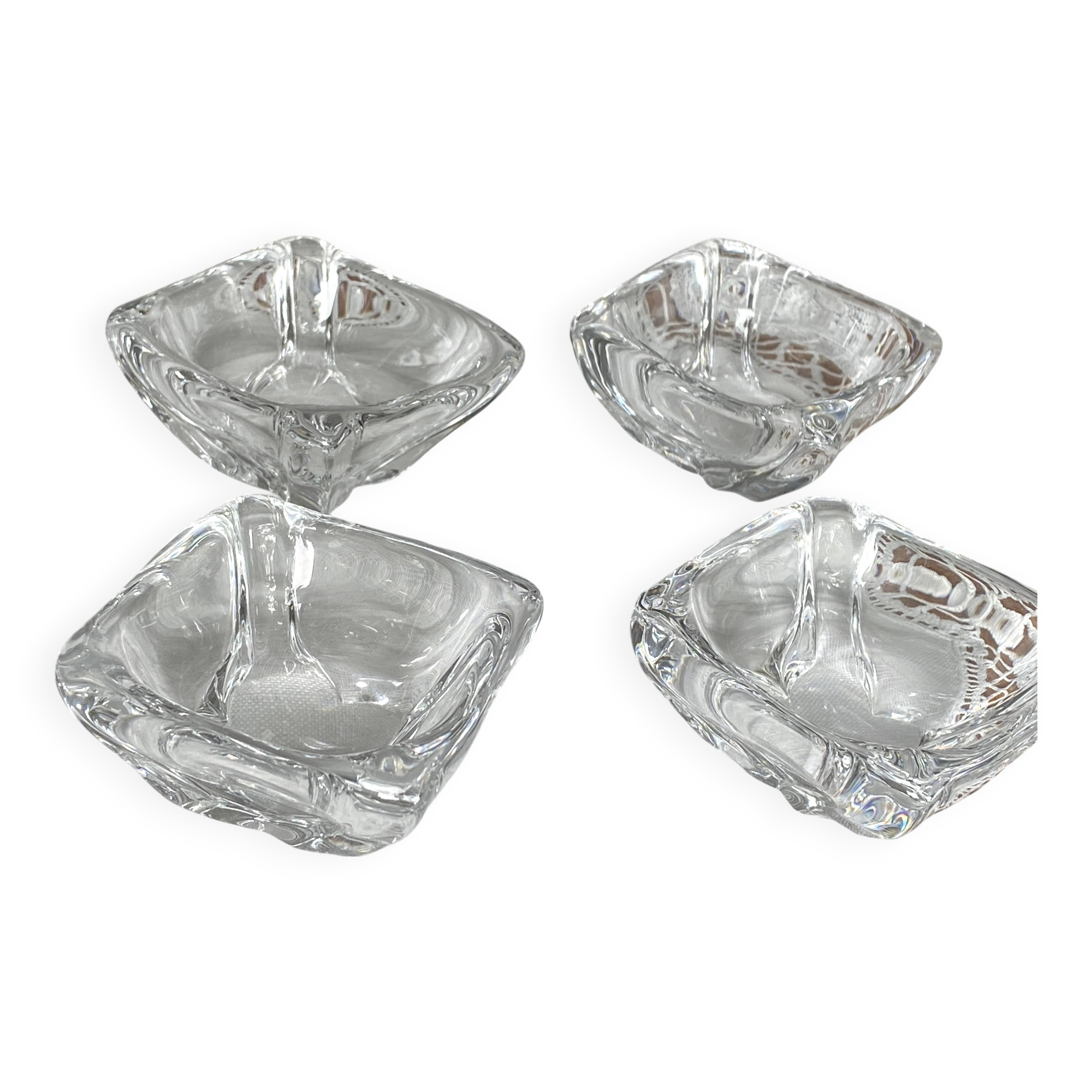 4 individual salt cellars in Daum Crystal, France