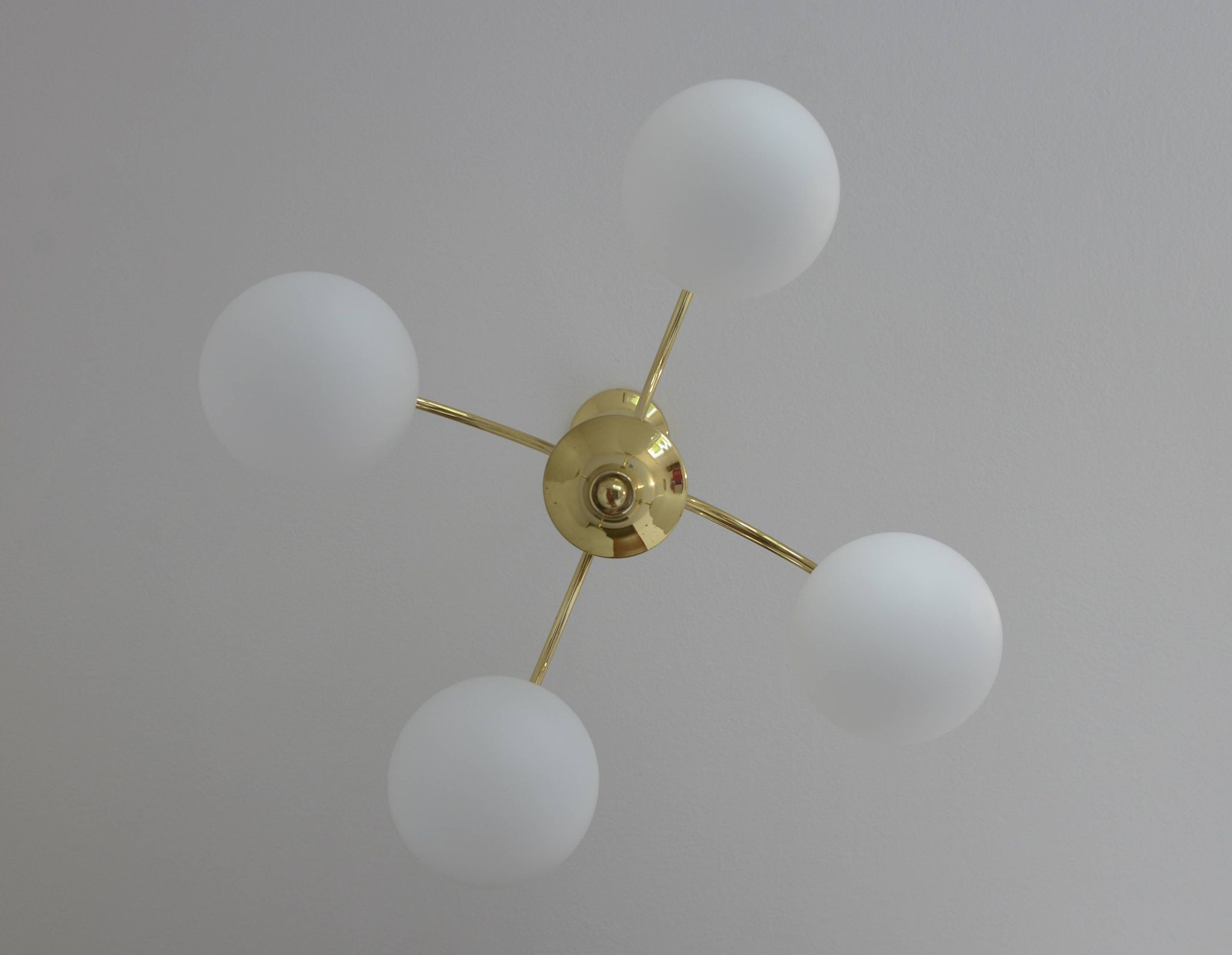 Elegant Gold Vintage Chandelier Mid Century Hollywood Regency Hanging Lamp