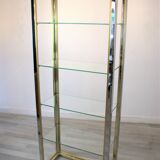 Brass Chrome Design Shelf by Renato Zevi for Romeo Rega