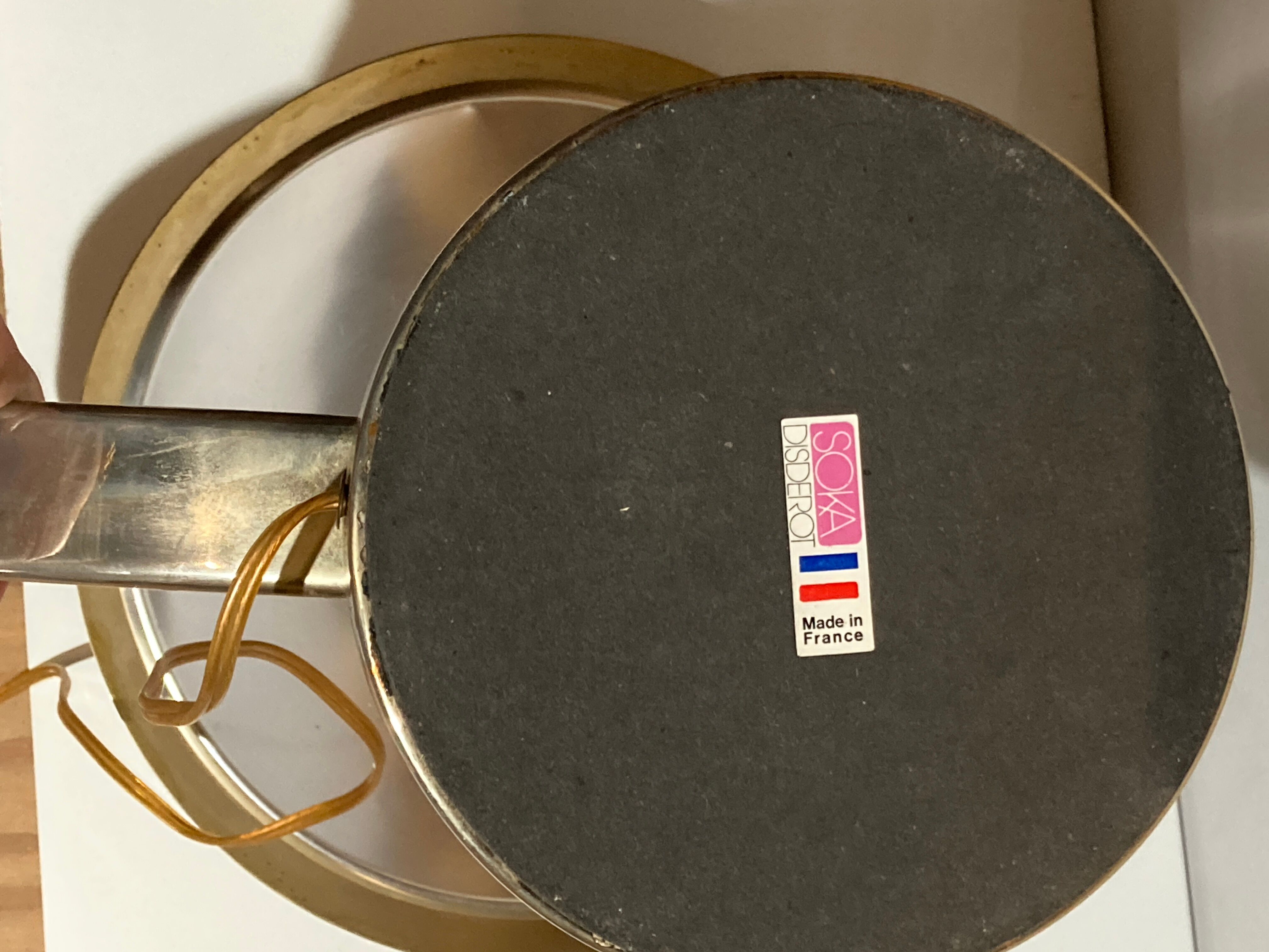 Pair of UFO Art Deco style desk or table lamps by Disderot for Soka, France 1970s