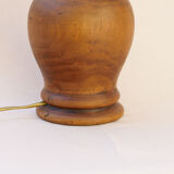 Vintage table lamp made of wood, opaline and brushed brass