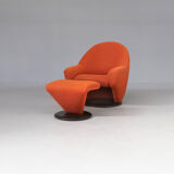 80s lounge fauteuil and ottoman for leolux