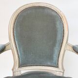 Pair of Louis XVI style convertible armchairs